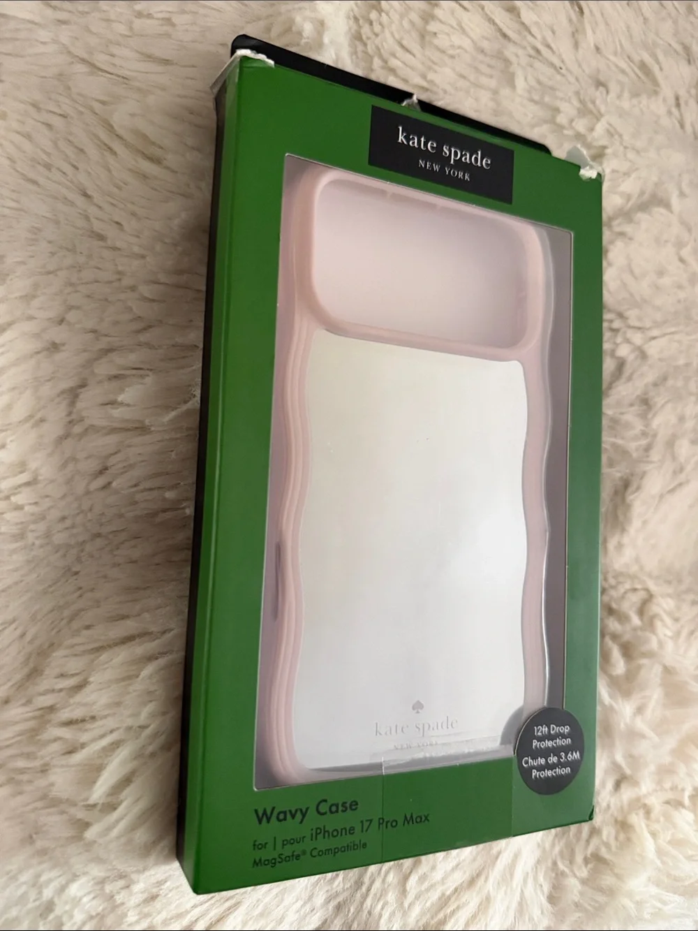 NEW KATE spade Pink MIRROR Wavy iPhone Case 17 PRO MAX MAGSAFE DROP PROTECTION X